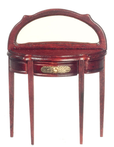 Victorian Half Round Mirrored Side Table - Mahogany