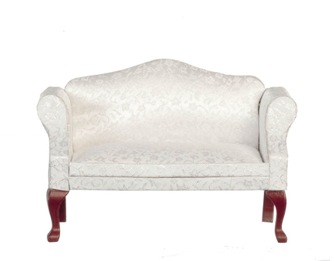 Queen Anne Loveseat - Mahogany with White