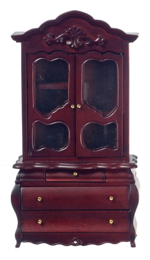 Queen Ann Victorian Fancy Cabinet - Mahogany