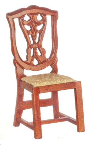 Side Chair - Tan with Mahogany