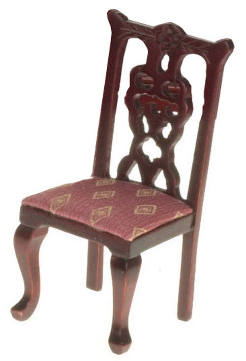 Victorian Side Chair - Mahogany with Rose
