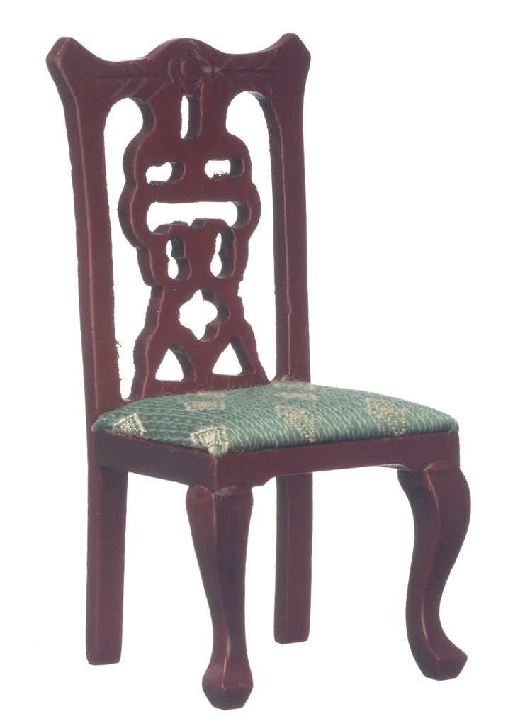 Side Chair - Mahogany and Green