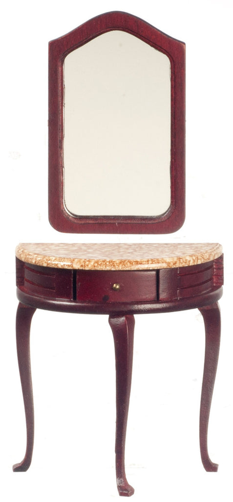 Victorian Demi Table with Mirror - Mahogany