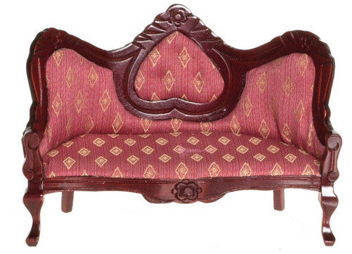 Victorian Sofa- Mahogany with rose and cream