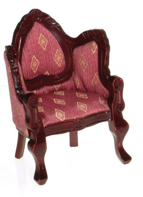 Victorian Armchair - Mahogany with Rose and Cream