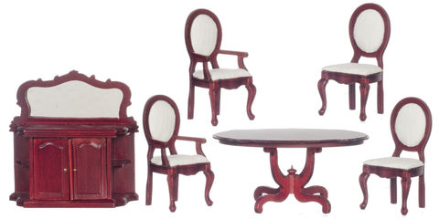 6pc Victorian Dining Room Set - Mahogany with White