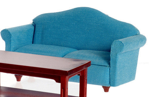 Small Sofa - Mahogany with Blue