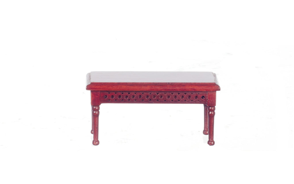Carved Square Coffee Table - Mahogany