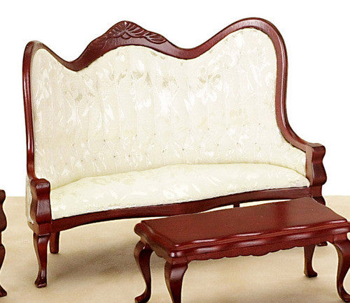 Victorian Sofa - Mahogany with white