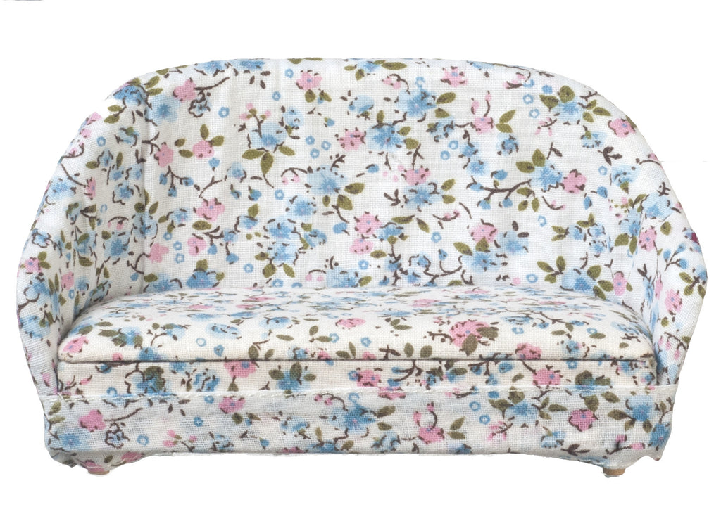 Traditional Floral Sofa - Floral Fabric blue, pink, white and green