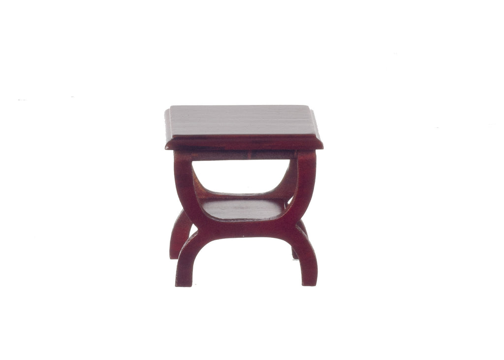 Rounded Legs Square End Table - mahogany