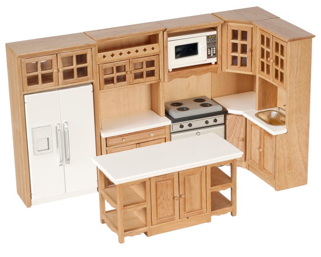 8pc Modern Kitchen Set - Oak and White