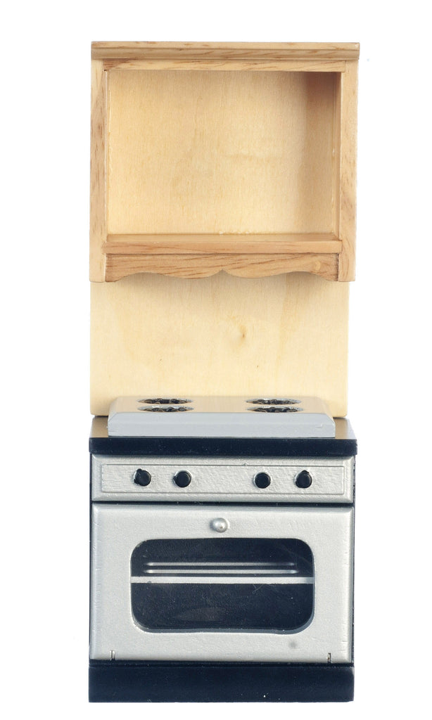 Stove and Oven with Cabinet - Oak with Silver