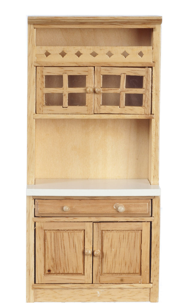 Modern Cabinet with Shelves - Oak with White