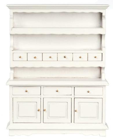 Traditional Large Kitchen Hutch - White