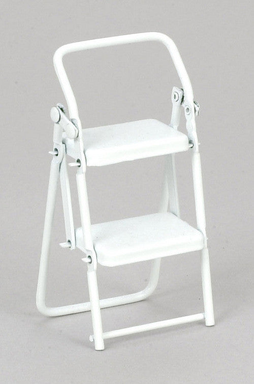 Folding Ladder Stool - White