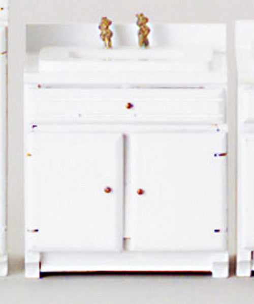 Traditional Kitchen Sink - White with Gold