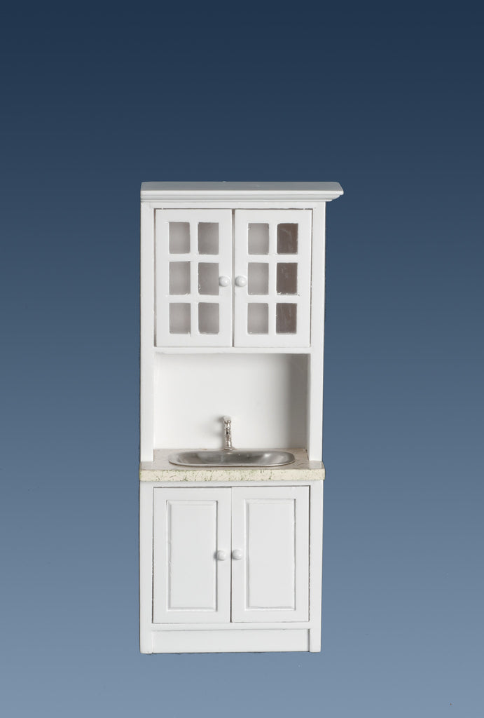 Kitchen Cabinet with Sink - white with marble