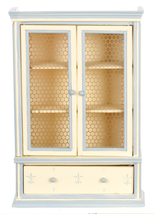 Traditional Hutch - White with Blue Trim