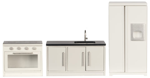 3pc Kitchen Appliance Set - White with Black