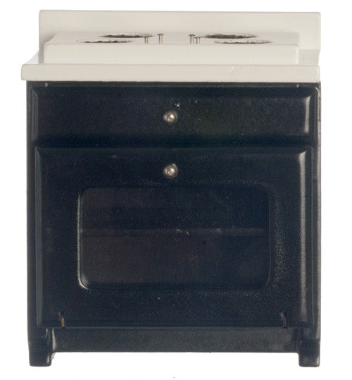 Traditional Kitchen Stove - Black with White