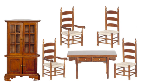 6pc Dining Room Set - Walnut with Cream