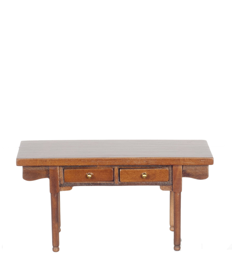 Rectangular Dining Table with two Drawers - Walnut