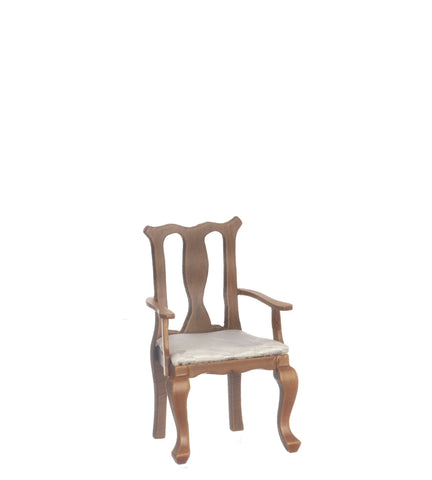 Queen Ann armchair - Walnut with Cream