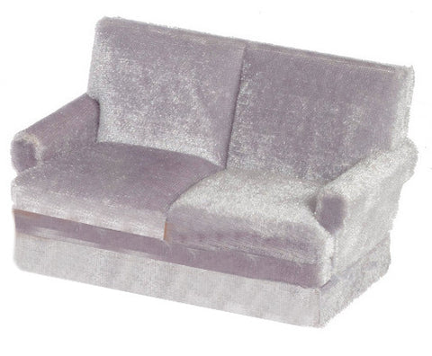 Traditional Velour Loveseat - Grey