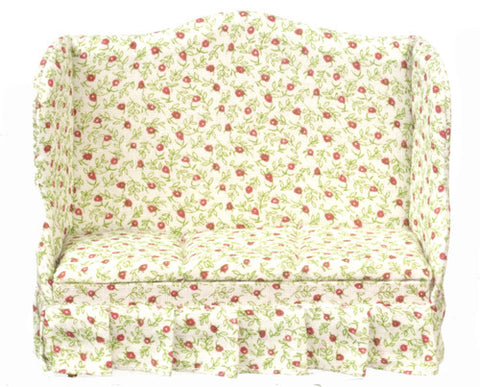 Traditional Floral Sofa - white, green and red