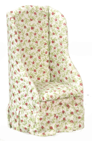 Traditional Floral Chair - white, red, and green