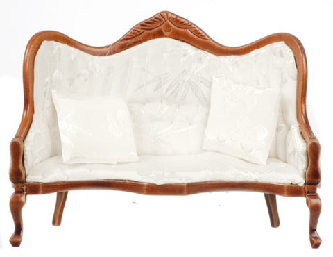 Victorian Sofa - Walnut with White