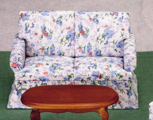 Traditional Floral Loveseat - Walnut with Floral