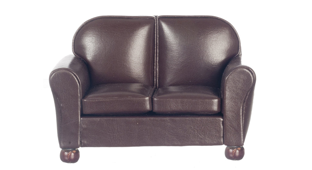 Leather Loveseat - Brown