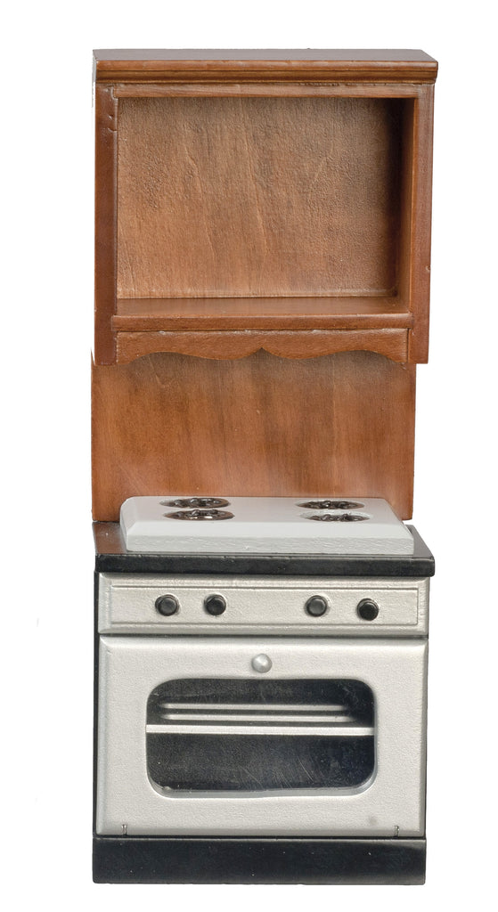 Traditional Oven with Cabinet - Walnut and Silver