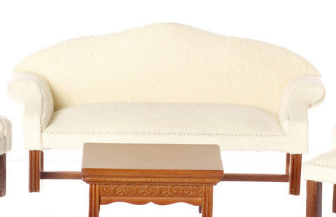 Traditional Sofa - Walnut with White