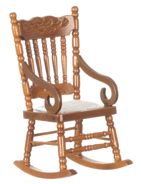 Carved Boston Rocker - Walnut – Dollhouse Universe