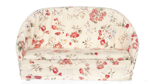 Traditional Floral Sofa - Floral white, peach, light blue, pink, and green