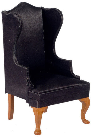 Wing Chair - Walnut with Black