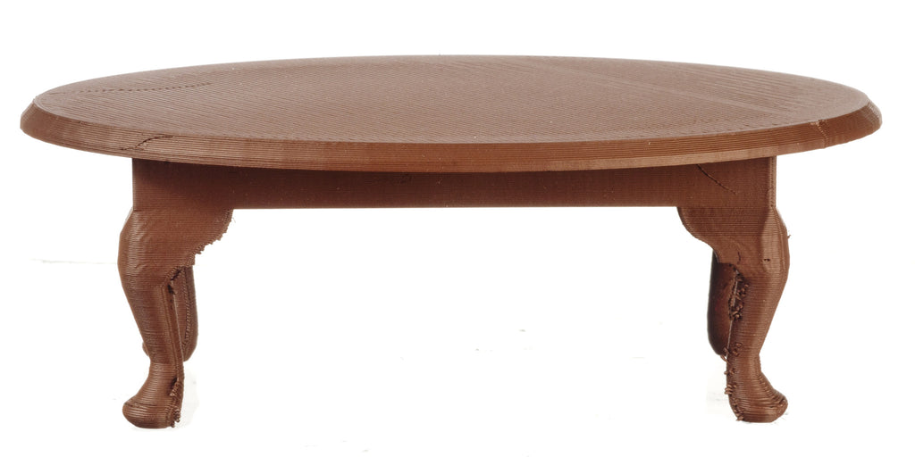 Queen Ann Oval Coffee Table - Brown Plastic