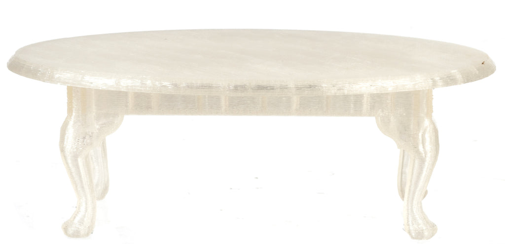 Queen Ann Oval Coffee Table - Clear Plastic