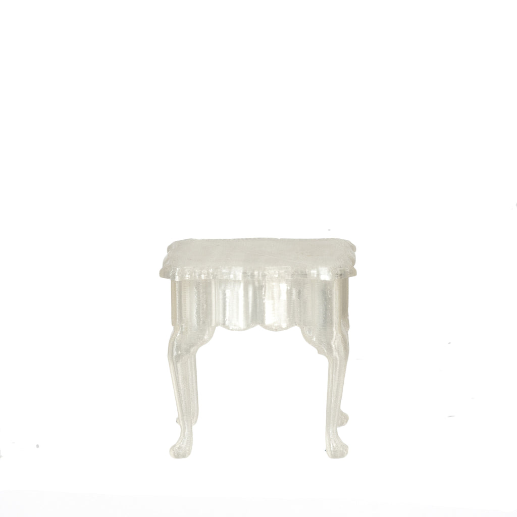 Queen Anne Square End Table - Clear Plastic